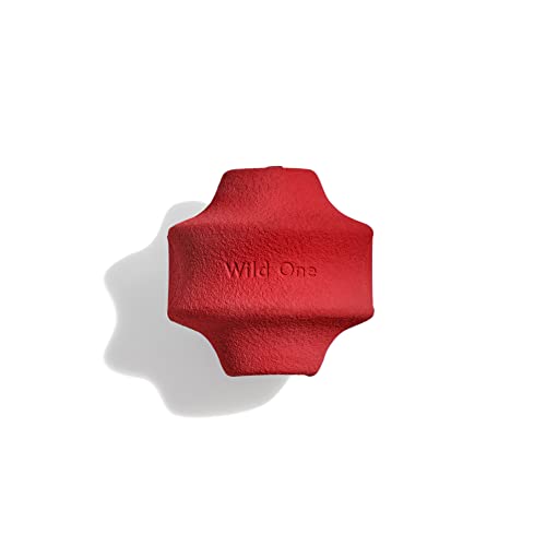 Wild One Dog Toy - Ultimate Fetch & Treat Holder, Natural Rubber, Dishwasher Safe - Strawberry