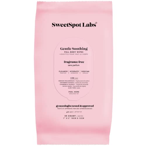 SweetSpot Labs Body Wipes - Soothing, Non-Irritating, Vegan & Cruelty-Free - 30 Count