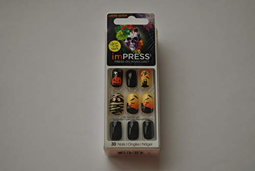 Impress Press-on Manicure - Glow-in-the-Dark Halloween Nails, Ready-to-Scare - 30 Count