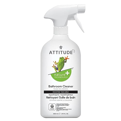 ATTITUDE Bathroom Cleaner - EWG Verified, Plant-Based, Vegan, Unscented - 27.1 Fl Oz