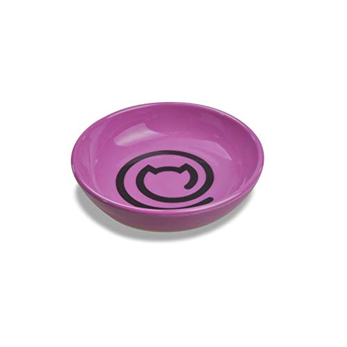 Van Ness Pets Cat Bowl - Whisker-Friendly Design, Non-Skid, Durable - 8oz Fuchsia