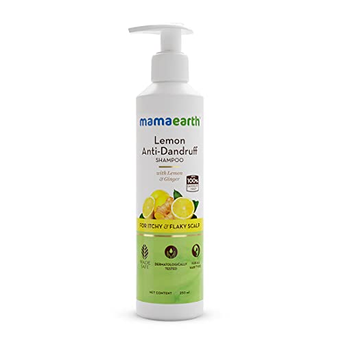 Mamaearth Lemon Shampoo - Reduces Dandruff & Itch, Nourishing Ginger Infusion - 8.45 Fl Oz