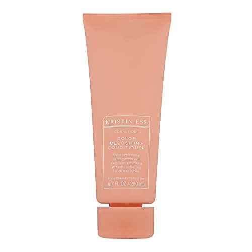 Kristin Ess Hair Dye - Coral Rose Color Depositing Conditioner, Vegan & Cruelty-Free - 6.7oz