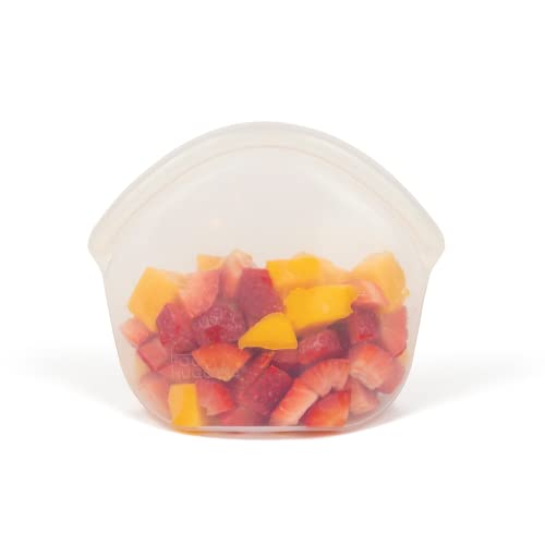 Food Huggers Silicone Reusable Food Storage Bag - BPA Free, Dishwasher Safe, 13oz Clear