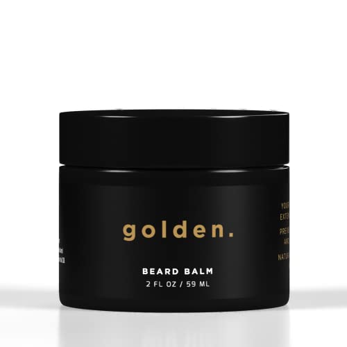 Golden Grooming Co. Beard Balm - Strengthens & Softens, Nourishing Argan Oil - Peppermint - 2oz