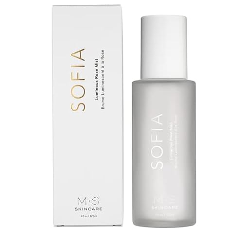 M.S Skincare Sofia Luminous Rose Mist - Hydrates, Balances PH, Vegan - 4oz Glass Bottle