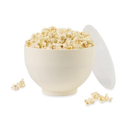 W&P Microwave Silicone Popcorn Maker - Waste-Free, Built-In Measuring Cup, 9 Cups - Off-White