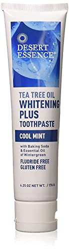 Desert Essence Natural Toothpaste - Whitening, Fresh Breath, Antiseptic Tea Tree Oil - 6.25oz