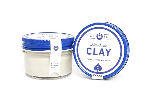 Ace High Blue Suede Hair Clay - Strong Hold, Satin to Matte Finish, Natural Ingredients - 4oz