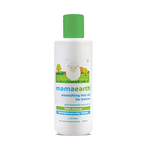 MAMAEARTH Nourishing Baby Hair Oil - Moisturizes Dry Scalp, Reduces Cradle Cap - 6.76 Fl Oz