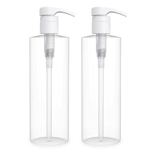 BRIGHTFROM 16oz Refillable Lotion Pump Bottles - BPA-Free, Leak-Proof, Elegant Design - 2 Pack