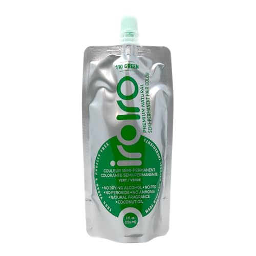 IROIRO Premium Natural Hair Dye - Vibrant Color, 95% Natural Ingredients - 8oz Green