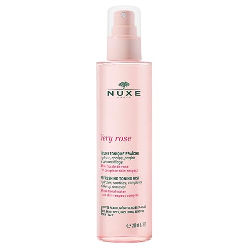 NUXE Very Rose Tonic Mist - 2-in-1 Makeup Remover & Skin Refresher, 95% Natural - 6.7 Fl Oz