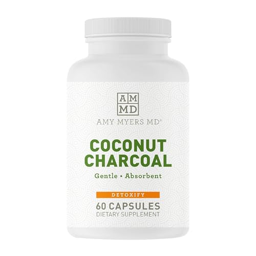 Dr. Amy Myers Coconut Charcoal Capsules - Natural Gas Relief & Gut Health Aid - 60 Count