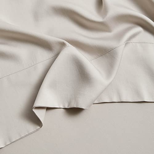 DOZ Flat Sheet - Buttery Soft, Cooling, High GSM, Oeko Tex Certified - Fog, Full/Queen Size