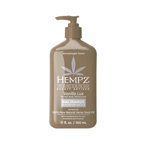 HEMPZ Vanilla Lux Body Lotion - Hydrating, Vegan, Gluten-Free, Nourishing - 17 oz.