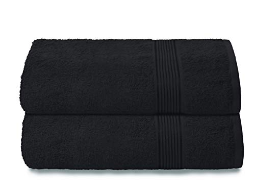 Belizzi Home Bath Towel Set - Ultra Absorbent, Quick-Dry 100% Cotton, 28x55 inches - Black