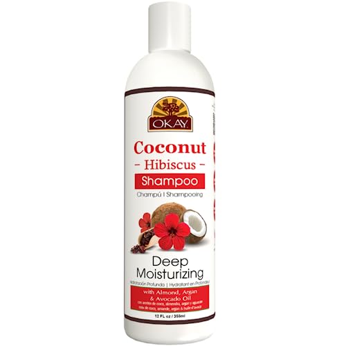 OKAY Coconut Hibiscus Shampoo - Restores & Rehydrates All Hair Types, Paraben & Sulfate Free - 12oz