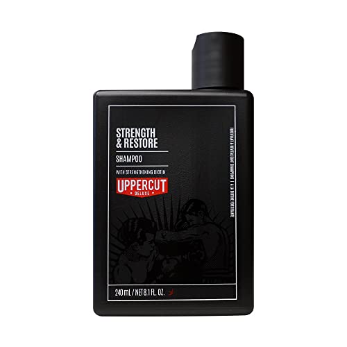 UPPERCUT DELUXE Strength and Restore Shampoo - Promotes Growth, Biotin & Caffeine Infused - 8.1oz