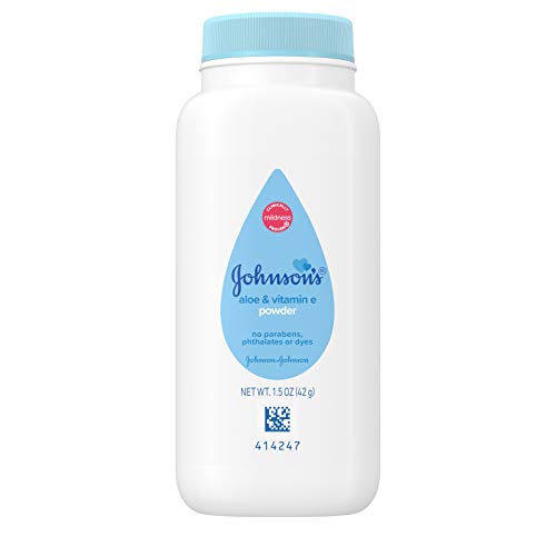 Johnson's Baby Powder - Naturally Derived, Hypoallergenic with Aloe & Vitamin E - 1.5 oz