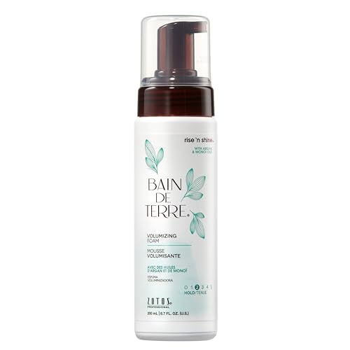 Bain de Terre Hair Mousse - Instant Volume & Medium Hold, Argan & Monoi Oils - 6.7 Fl Oz