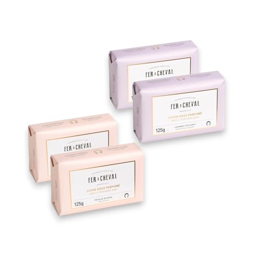 Fer à Cheval Bar Soap - Moisturizing Rose Petal & Lavender, Naturally Derived Ingredients - 125g