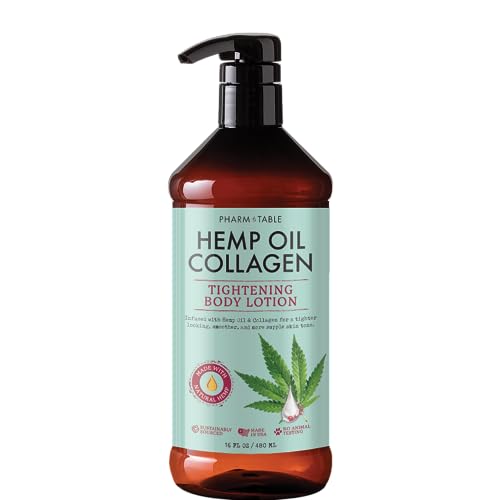 PHARM TO TABLE Hemp Oil Body Lotion - Firming, Nourishing, Non-Greasy - 480ml