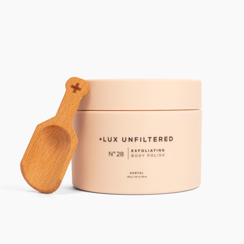 + Lux Unfiltered N°28 Body Scrub - Hydrating Sugar Polish, Cruelty-Free, Santal Scent - 8oz