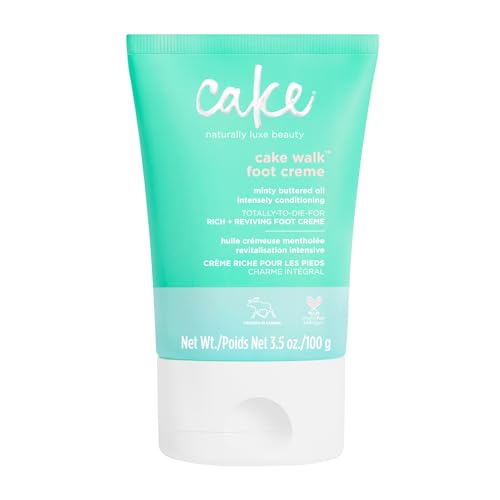 Cake Beauty Walk Triplemint Foot Crème - Nourishes & Softens, Vegan Formula - 3.5oz