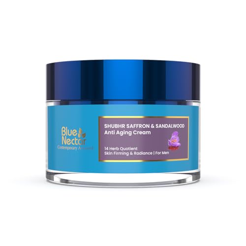 Blue Nectar Men Face Moisturizer - Natural Anti-Aging, Hydrating Cream with 14 Herbs - 1.7 Oz