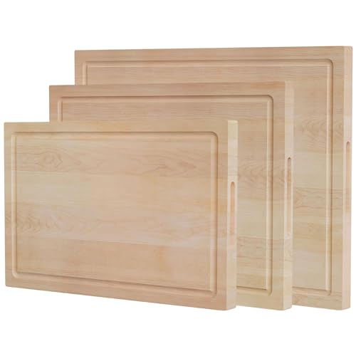 Ziruma Cutting Board Set - Durable Hard Maple, Treated with Beeswax & Flaxseed - 24