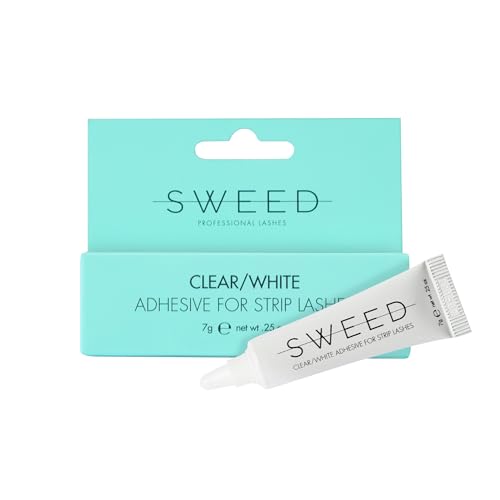 SWEED False Eyelash Adhesive - Gentle Long-Lasting Hold, Vegan & Cruelty-Free - Clear/White, 0.25 oz