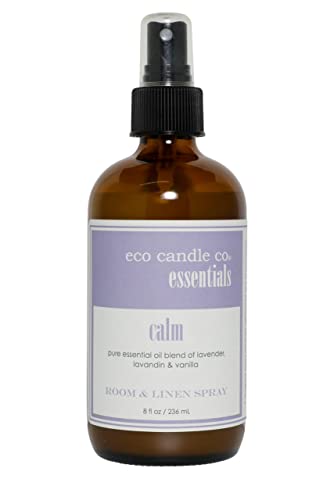 Eco Candle Co. Essentials Room & Linen Spray - Lavender & Vanilla, Pure Essential Oils - 8oz