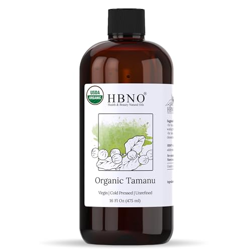 HBNO Organic Tamanu Oil - Cold Pressed, USDA Certified, Rich in Omega Fatty Acids - 16oz