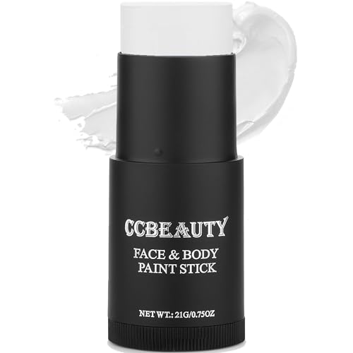 CCBeauty Body Paint Stick - High Pigment, Waterproof, Hypoallergenic for Cosplay & Sports - White