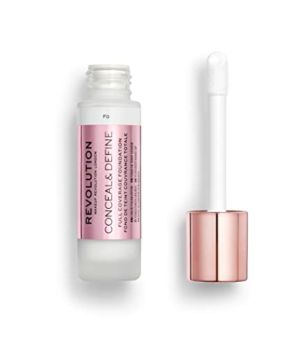 Revolution Beauty Foundation - Full Coverage, Lightweight, Vegan, F0 Pure White - 0.8 Fl.Oz.