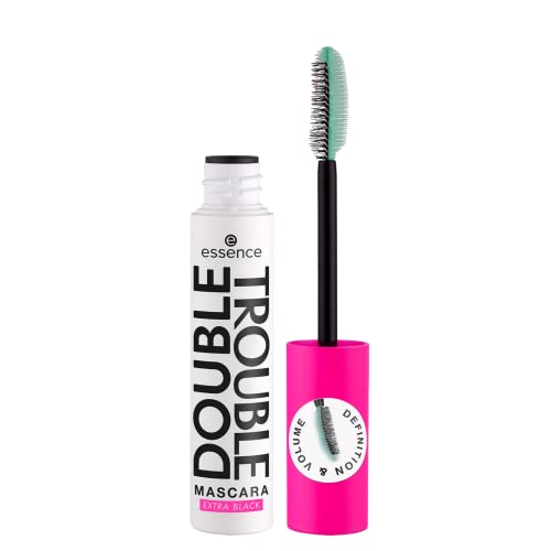 Essence Double Trouble Mascara - Volumizing & Defining, Vegan, Paraben-Free - Extra Black