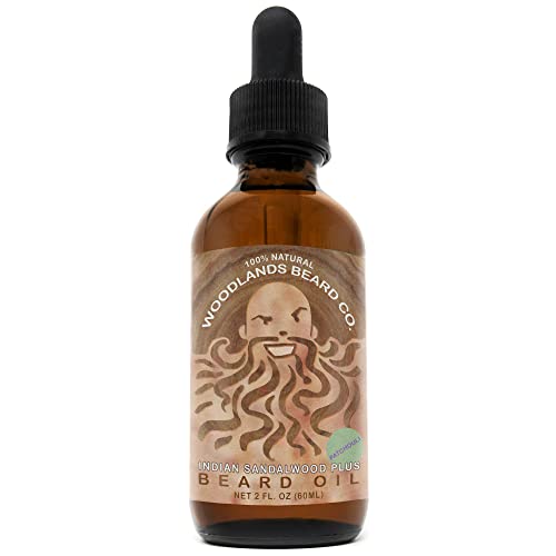 Indian Sandalwood Beard Oil - Softens & Nourishes, All-Natural Oils - 2 oz.