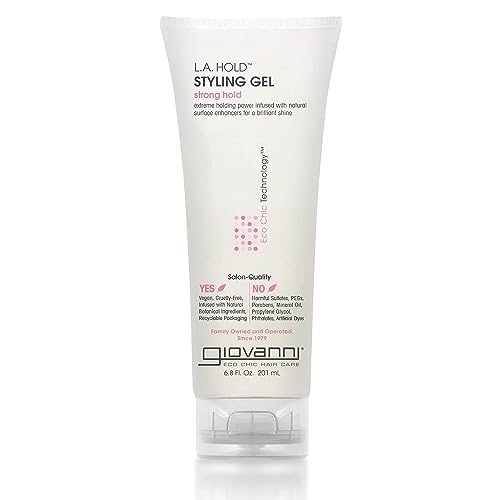 GIOVANNI L.A. Hold Styling Gel - Firm Hold, Frizz Control, Vegan, Natural Botanicals - 6.8 oz