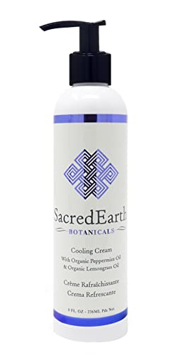 Cooling Cream Gel - Eases Aches with Organic Peppermint & Lemongrass, Water Dispersible - 8oz