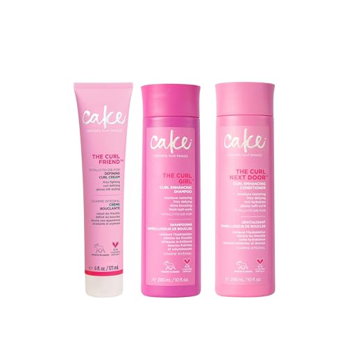 Cake Beauty Curl Friend Set - Anti-Frizz, Nourishing Oils for Defined Curls - 3 Piece