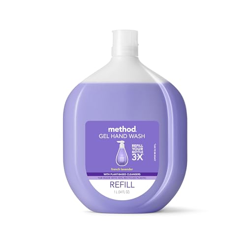 Method Gel Hand Soap Refill - Plant-Based Cleansers, Biodegradable, Lavender Scent - 34oz