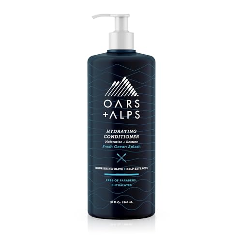 Oars + Alps Men's Conditioner - Deep Hydration, Kelp & Algae Extracts, Fresh Ocean Splash - 32 Fl Oz