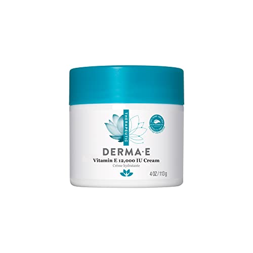 Derma E Vitamin E Cream - Deeply Moisturizes, Nourishes Skin, Vegan & Cruelty-Free - 4 oz