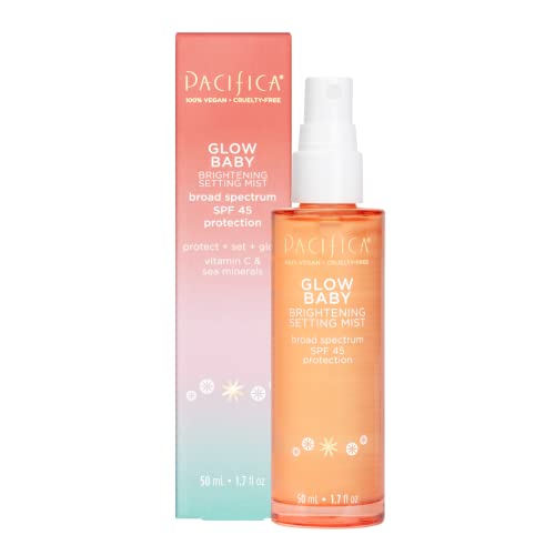 Pacifica Beauty Face Mist - Brightening Hydration, SPF 45, Vegan, Blue Light Protection - 1.7 fl oz