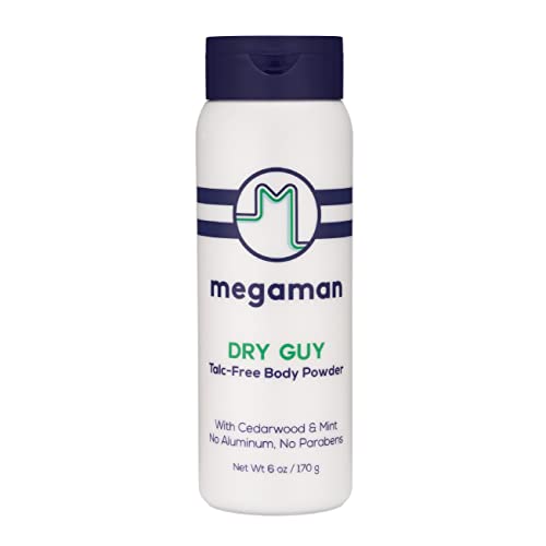 Megaman Body Powder - Prevents Chafing & Odor, Talc-Free, Natural Ingredients - 6 oz