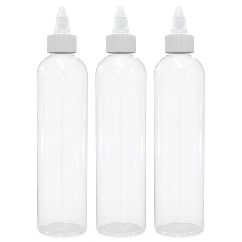 BRIGHTFROM 8 OZ Squeeze Applicator Bottles - BPA-Free, Leak-Proof Nozzle, Refillable - Pack of 3