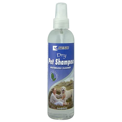 Kenic Dry Shampoo for Dogs - Waterless Cleaning, Gentle Formula, Crisp Apple Scent - 8oz