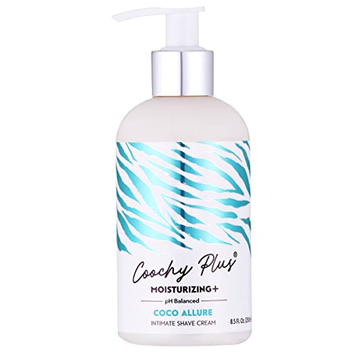 Coochy Plus Intimate Shaving Cream - Rash-Free, Moisturizing Formula for Sensitive Skin - 8oz