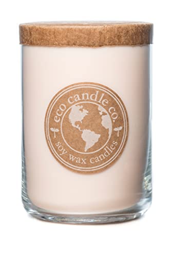 Eco Candle Co. Candle - Gardenia & Guava, 100% Soy Wax, Phthalate Free - 26oz Recycled Glass